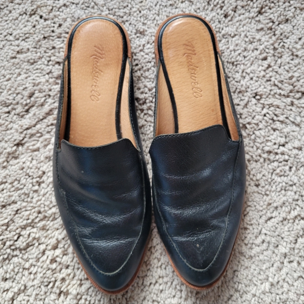 MADEWELL Frances Mules Leather Black 5 1/2